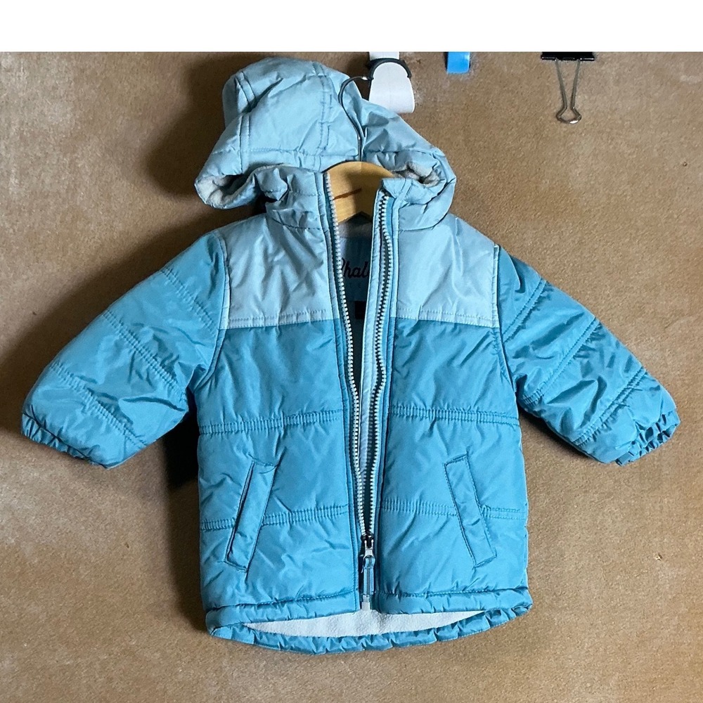 Whales‎ Tail Outerwear Toddler Puffer Jacket Hooded Blue Light Blue 12M